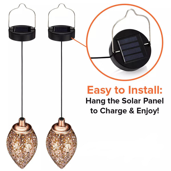 Moroccan Solar Garden Lantern – Weather-Resistant Outdoor Solar Lantern with Intricate Patterns for Patios and Gardens