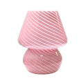 Murano-Style Glass Mushroom Table Lamp with USB Power and Stepless Dimming – Elegant Bedside or Desk Lamp for Bedroom Ambiance
