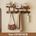 Natural Bamboo Wall Mounted Coat Rack with Hooks & Shelf for Organized Entryway 8