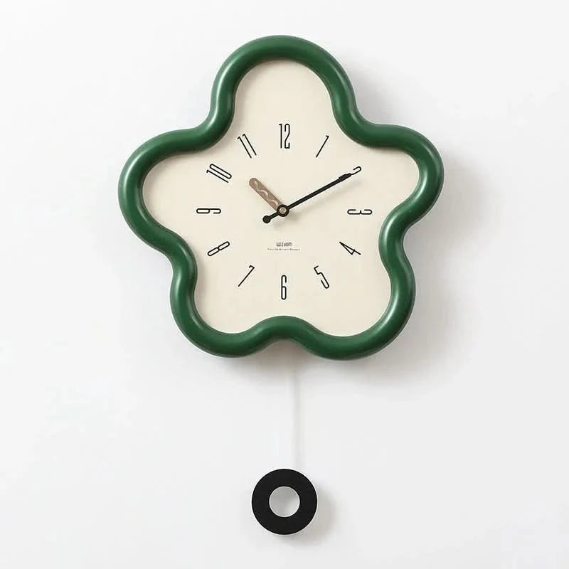 Nature's Touch | Wall Clock - 3D Floral Design With Silent Pendulum 0