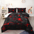 Neon 3D Grid Duvet Cover Set – Breathable Microfiber Cotton Blend, All-Season Comfort, Includes 1 Duvet Cover and 2 Pillowcases
