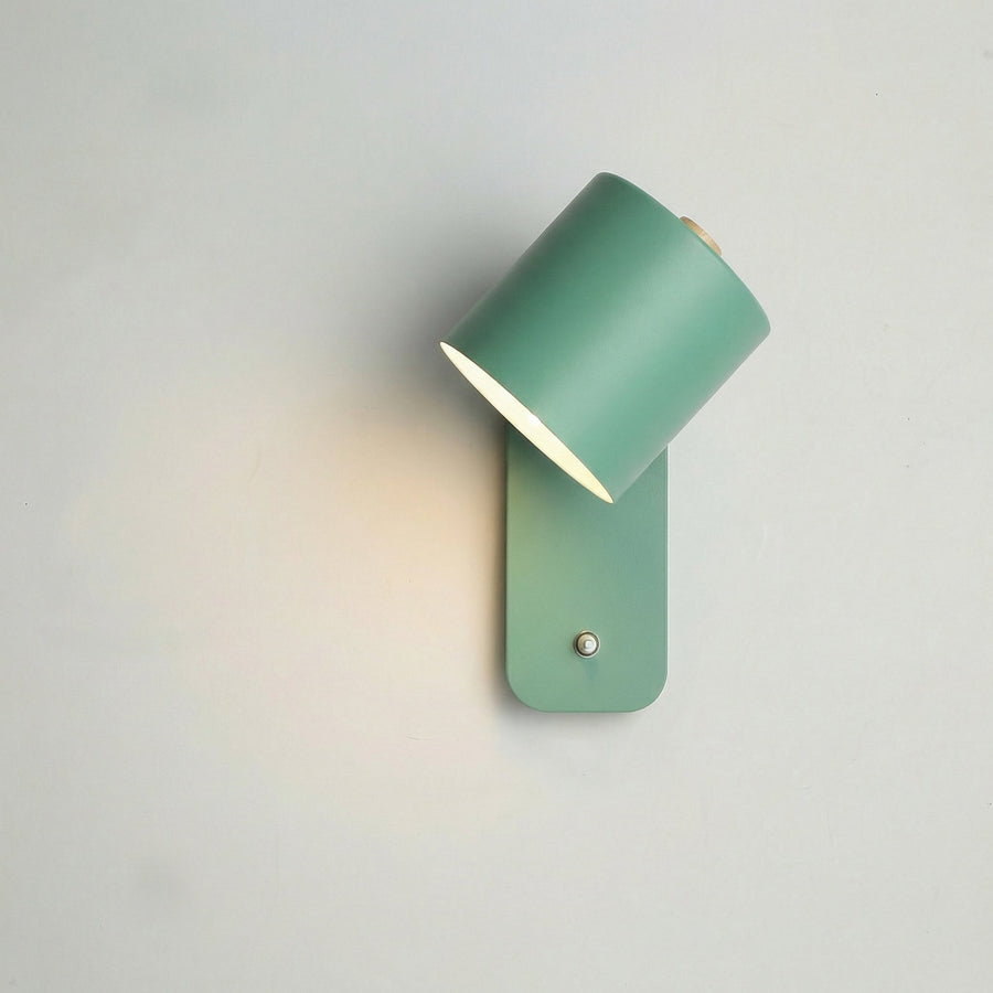 Nordic Adjustable Wall Lamp with Switch – Minimalist Cylindrical Sconce, Bedroom & Hallway
