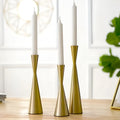 Nordic Brass Waist Candlestick Holder Set of 3 - Durable Iron with Lacquer Finish for Elegant Home Decor