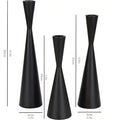 Nordic Brass Waist Candlestick Holder Set of 3 - Durable Iron with Lacquer Finish for Elegant Home Decor
