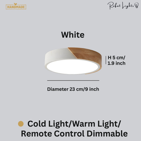 Nordic Drum Lamp Shade – Minimalist Ceiling Lamp Shade for Contemporary Spaces, Multiple Sizes and Color Temperature Options
