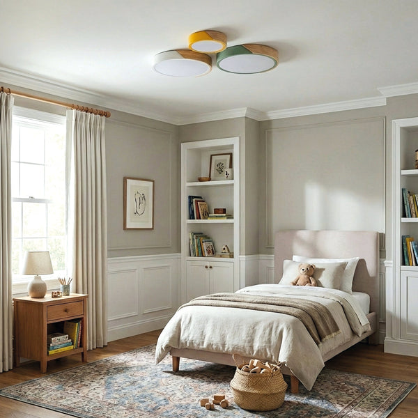 Nordic Drum Lamp Shade – Minimalist Ceiling Lamp Shade for Contemporary Spaces, Multiple Sizes and Color Temperature Options