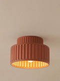 Nordic Modern LED Ceiling Light – Dimmable Fluted Flush Mount, Scandinavian Minimalist