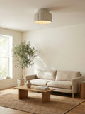 Nordic Modern LED Ceiling Light – Dimmable Fluted Flush Mount, Scandinavian Minimalist
