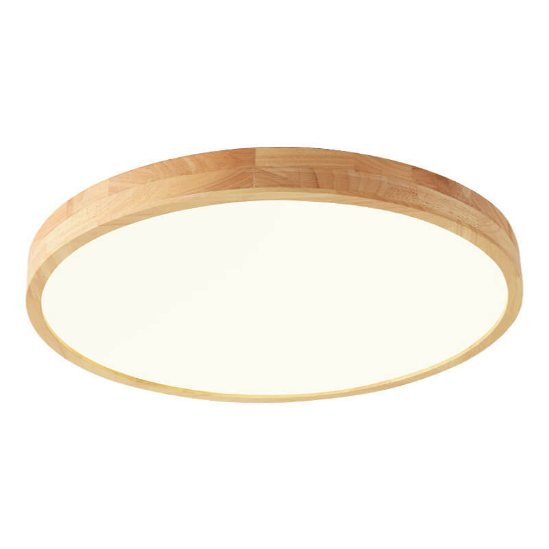 Nordic Solid Wood LED Flush Mount Ceiling Light