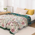 Organic Cotton Wildflower Whisper Blanket – 4-Layer Gauze for Softness and Warmth, Lightweight and Skin-Friendly for Indoor/Outdoor Use