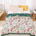 Organic Cotton Wildflower Whisper Blanket – 4-Layer Gauze for Softness and Warmth, Lightweight and Skin-Friendly for Indoor/Outdoor Use
