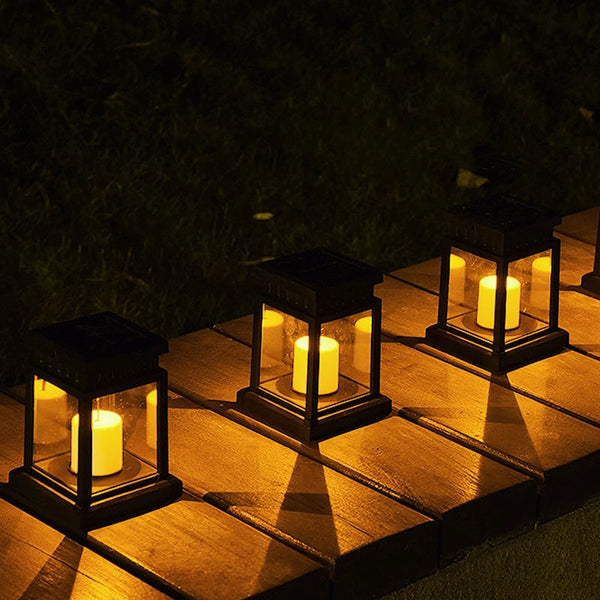Outdoor Solar Lantern with Dusk-to-Dawn Sensor – Waterproof Garden Lantern Lights for Elegant Outdoor Decor