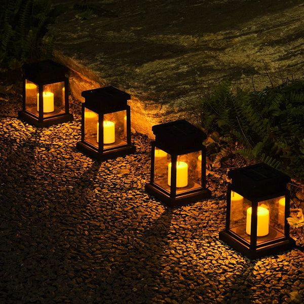 Outdoor Solar Lantern with Dusk-to-Dawn Sensor – Waterproof Garden Lantern Lights for Elegant Outdoor Decor