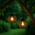 Outdoor Solar Lanterns - Metal Mesh Hanging Garden Lights with Warm LED Glow for Patios and Outdoor Decor