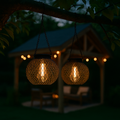 Outdoor Solar Lanterns - Metal Mesh Hanging Garden Lights with Warm LED Glow for Patios and Outdoor Decor