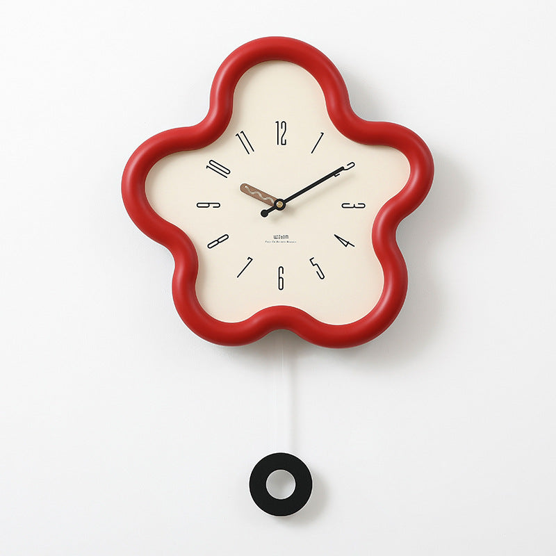 Petalux | 3D Floral Pendulum Wall Clock with Silent Sweep Movement - Decorative Bedroom Clock 0