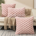 Plush Cream White Cushion Cover with 3D Texture – Soft Couch Cushion Cover for Living Room and Bedroom