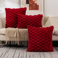 Plush Cream White Cushion Cover with 3D Texture – Soft Couch Cushion Cover for Living Room and Bedroom