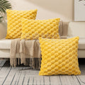 Plush Cream White Cushion Cover with 3D Texture – Soft Couch Cushion Cover for Living Room and Bedroom