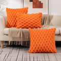 Plush Cream White Cushion Cover with 3D Texture – Soft Couch Cushion Cover for Living Room and Bedroom