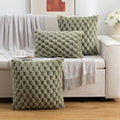Plush Cream White Cushion Cover with 3D Texture – Soft Couch Cushion Cover for Living Room and Bedroom