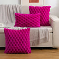 Plush Cream White Cushion Cover with 3D Texture – Soft Couch Cushion Cover for Living Room and Bedroom