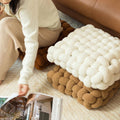 Plush Woven Knot Boucle Decorative Pillow, Lamb Velvet Throw Pillow for Couch and Bed, Cotton Filling, Soft and Cozy Home Decor