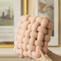 Plush Woven Knot Boucle Decorative Pillow, Lamb Velvet Throw Pillow for Couch and Bed, Cotton Filling, Soft and Cozy Home Decor