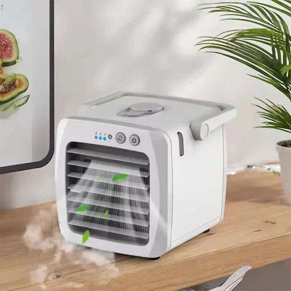 Portable 4-in-1 Air Cooler and Humidifier with USB Rechargeable Battery – Compact Cooling Fan for Personal Use and Air Quality Improvement