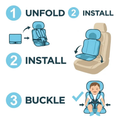 Portable Child Car Booster Seat with 5-Point Harness | Foldable Design for Safe Travel
