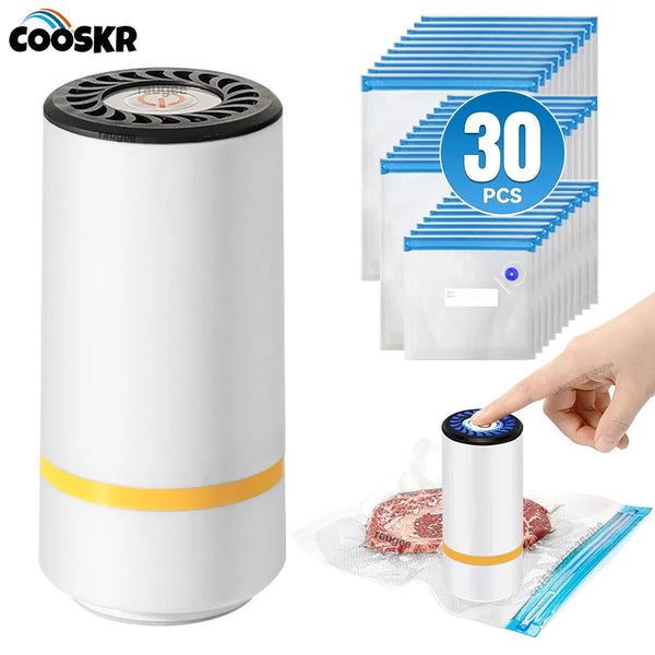 Freshly Sealed Portable Food Vacuum Pump with Reusable Bags