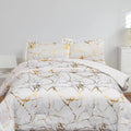 Premium Marble Pattern Duvet Cover Set with Microfiber Cotton Blend – King Size, Elegant Design with Bronzed Accents
