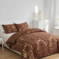 Premium Marble Pattern Duvet Cover Set with Microfiber Cotton Blend – King Size, Elegant Design with Bronzed Accents