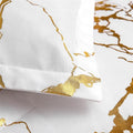 Premium Marble Pattern Duvet Cover Set with Microfiber Cotton Blend – King Size, Elegant Design with Bronzed Accents