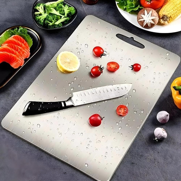 Premium Stainless Steel Cutting Board – Antibacterial, Durable, Easy to Clean, Non-Porous Kitchen Chopping Board