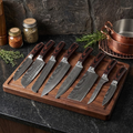 Professional Chef Knife Set | High-Carbon Steel Blades with Ergonomic Pakka Wood Handles for Precision Cutting 0