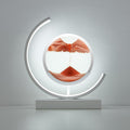 Quicksand LED Table Lamp with 360° Rotating Sand Art and Warm White Light for Bedroom or Desk