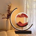 Quicksand LED Table Lamp with 360° Rotating Sand Art and Warm White Light for Bedroom or Desk