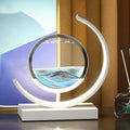 Quicksand LED Table Lamp with 360° Rotating Sand Art and Warm White Light for Bedroom or Desk