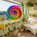 Rainbow Tunnel-Style Metal Wind Spinner – Vibrant 3D Hanging Yard Decoration for Garden