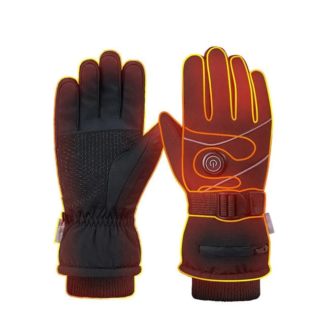Rechargeable Heated Gloves with Touchscreen Fingertips and Adjustable 3 Heat Levels – Windproof Insulated Winter Gloves