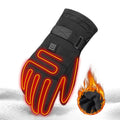 Rechargeable Heated Gloves with Touchscreen Fingertips and Waterproof Shell for Skiing and Motorcycling – Black