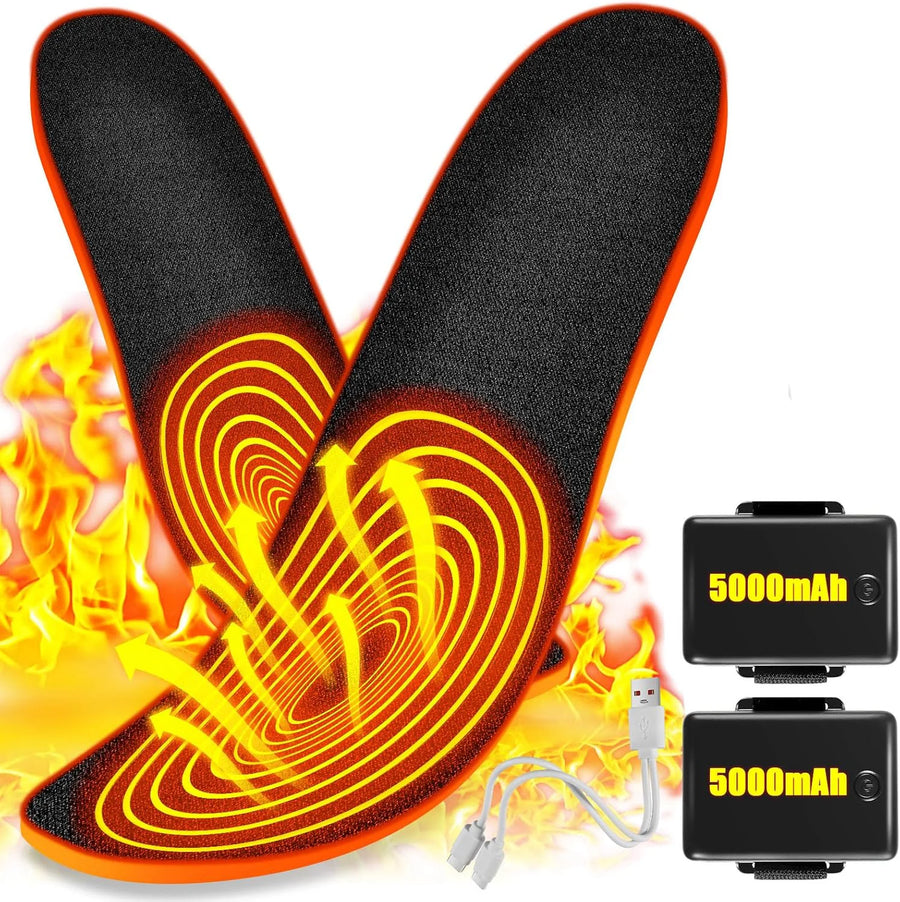 Rechargeable Heated Insoles with Remote Control – Slim Heated Shoe Inserts for Targeted Foot Warmth, 3 Adjustable Heat Levels