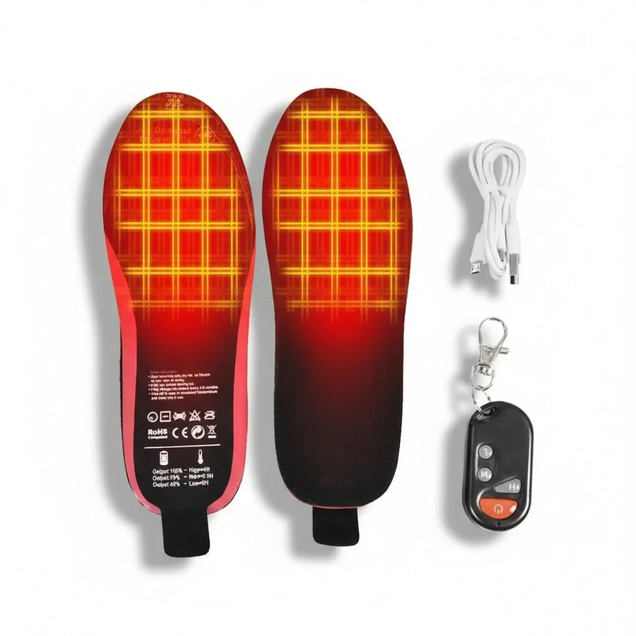 Rechargeable Heated Insoles with Wireless Remote Control – Adjustable Heated Shoe Inserts for All-Day Comfort and Arch Support