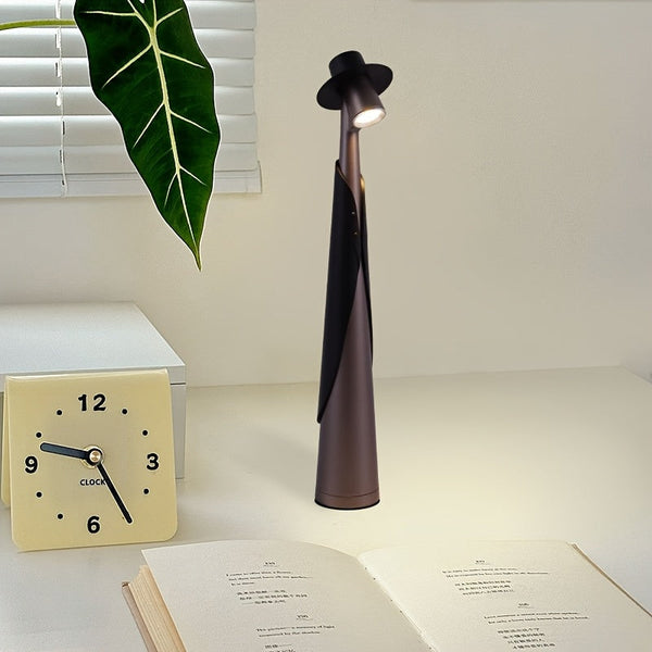Rechargeable LED Desk Lamp with Touch Control - Artistic Modern Design, Cordless Table Lamp for Soft Ambient Lighting
