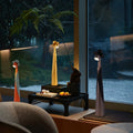 Rechargeable LED Desk Lamp with Touch Control - Artistic Modern Design, Cordless Table Lamp for Soft Ambient Lighting