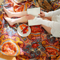 Reversible 100% Cotton Blanket Queen – Breathable Cooling Throw Blanket in Boho Design for All Seasons