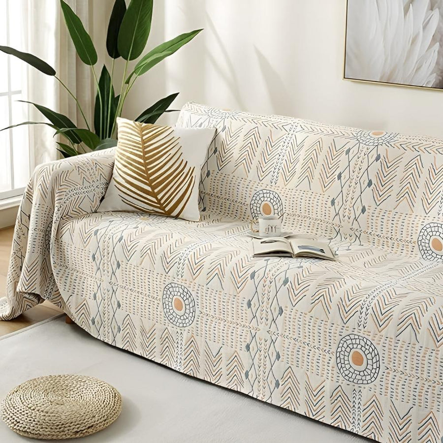 Reversible Cotton Throw Blanket – Soft Plush Dual-Sided Design for Sofa and Bed, Lightweight and Easy Care