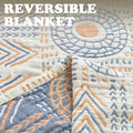 Reversible Cotton Throw Blanket – Soft Plush Dual-Sided Design for Sofa and Bed, Lightweight and Easy Care
