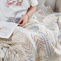 Reversible Cotton Throw Blanket – Soft Plush Dual-Sided Design for Sofa and Bed, Lightweight and Easy Care